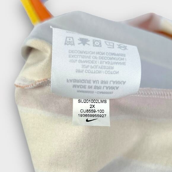 Nike Plus Size Rainbow Retro Stripe Tank Bodysuit Multi 2X - Picture 7 of 8